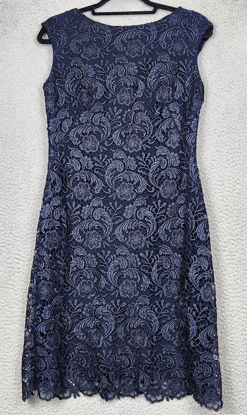 LAUREN RALPH LAUREN Evenings Dress Womens Size 6 Black Floral Lace Sleeveless